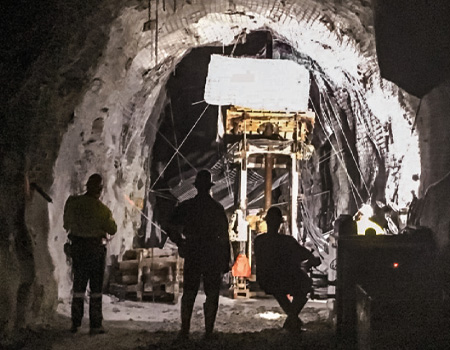 Redpath miners deep underground at the Fosterville Mine.